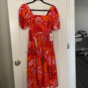 Crystal Sky’s Floral Red and Orange Women's Dress